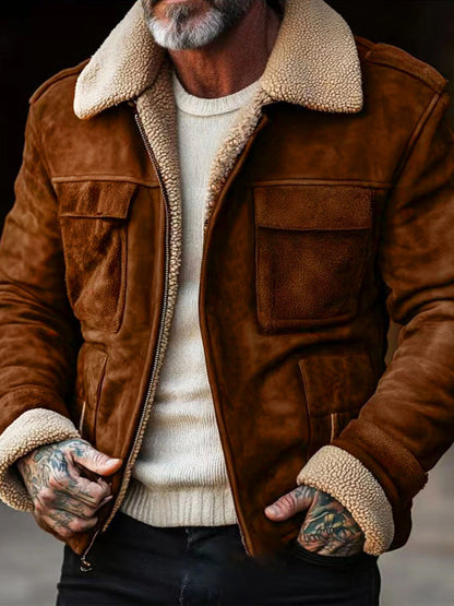 Men's Shearling Jacket Elegant Design
