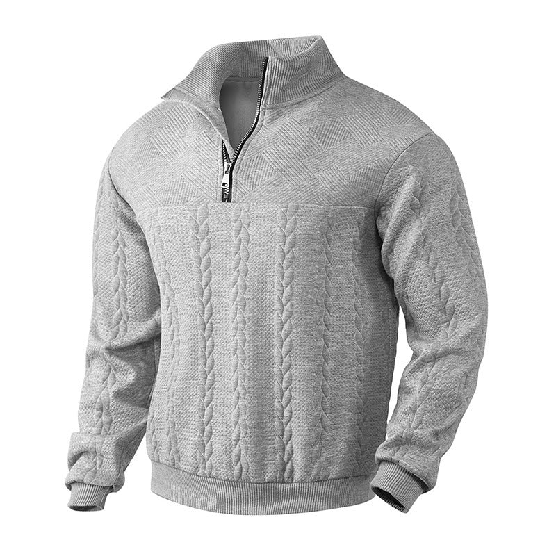 Men's Knitted Sweater Modern High Collar Zipper