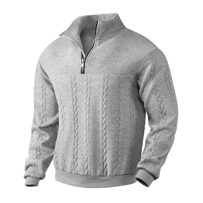Men's Knitted Sweater Modern High Collar Zipper