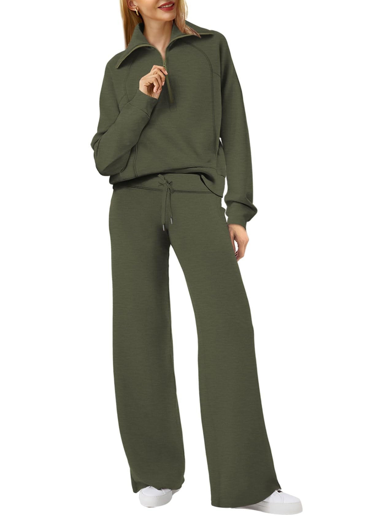 Women's Sporty Two-Piece Set Soft Comfortable High-Neck