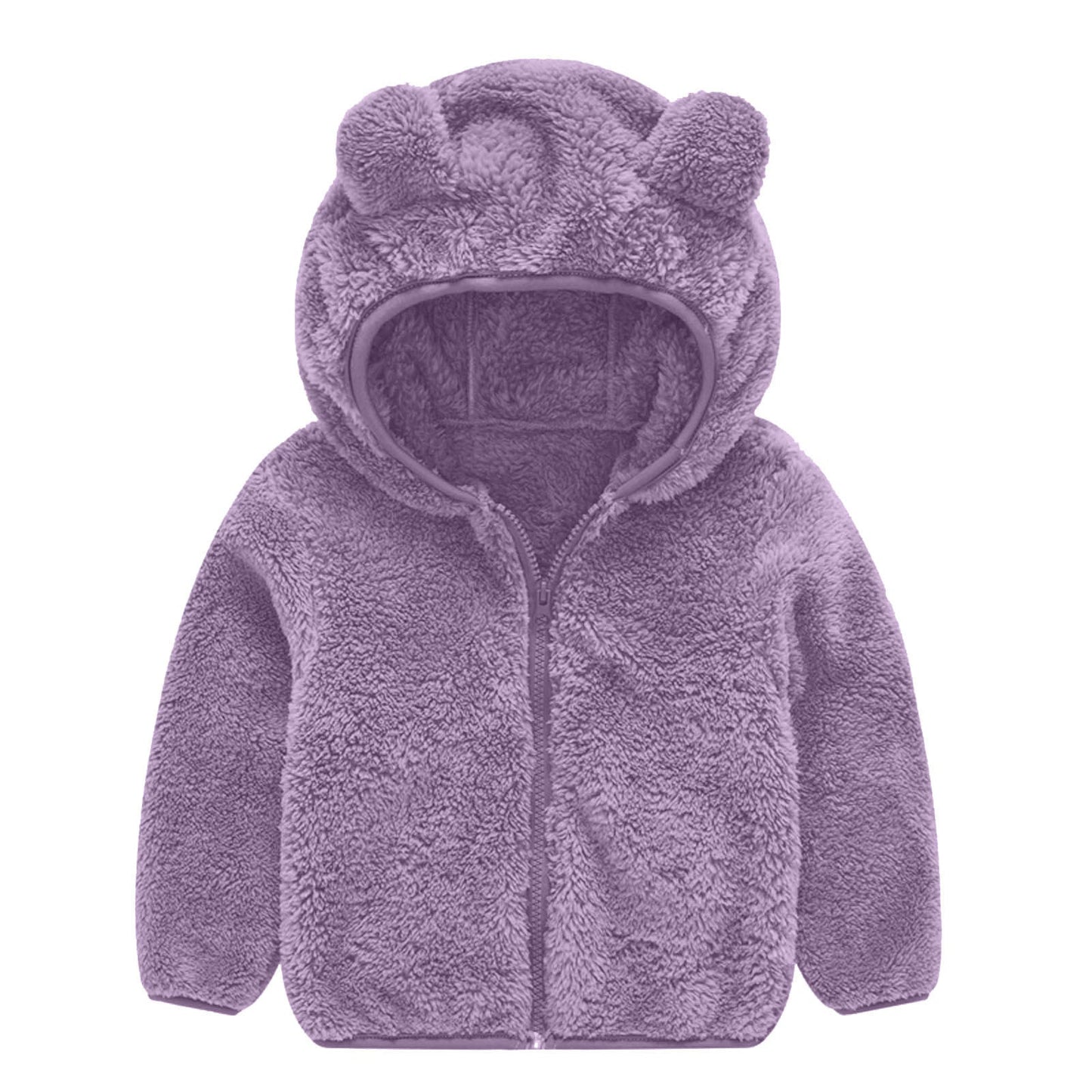 Women's Fleece Jacket Bear Ears Hat Warm Cuddly