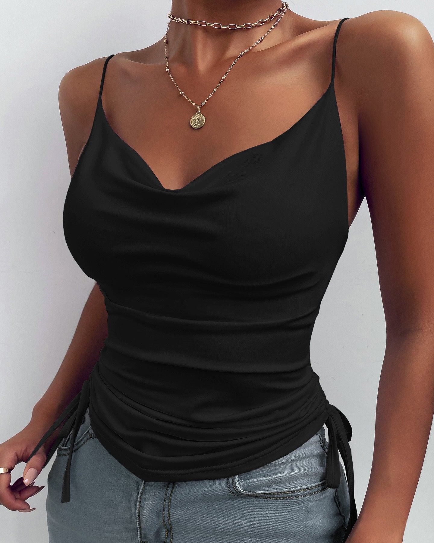 Women's Top Leopard Print Satin Lace