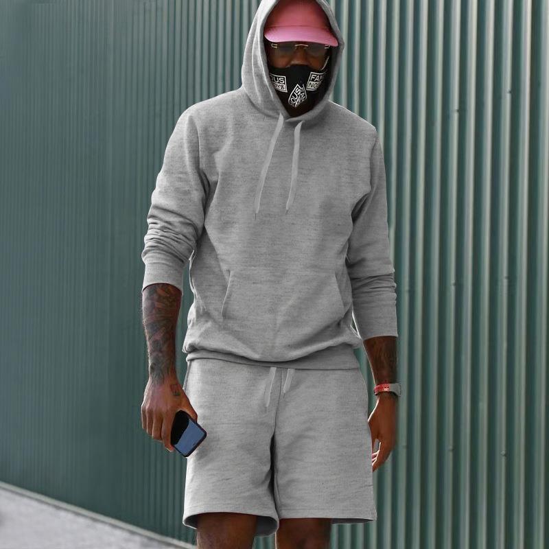 Men's Sportswear Set Sweat Hoodie Shorts Comfort
