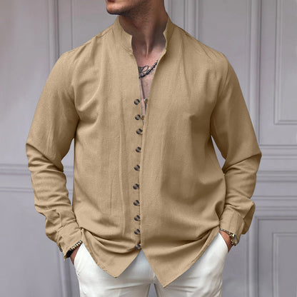 Men's Long-Sleeve Shirt Modern Buttons Elegant Design