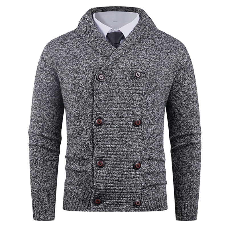 Men's Cardigan Modern Shawl Collar Button Design