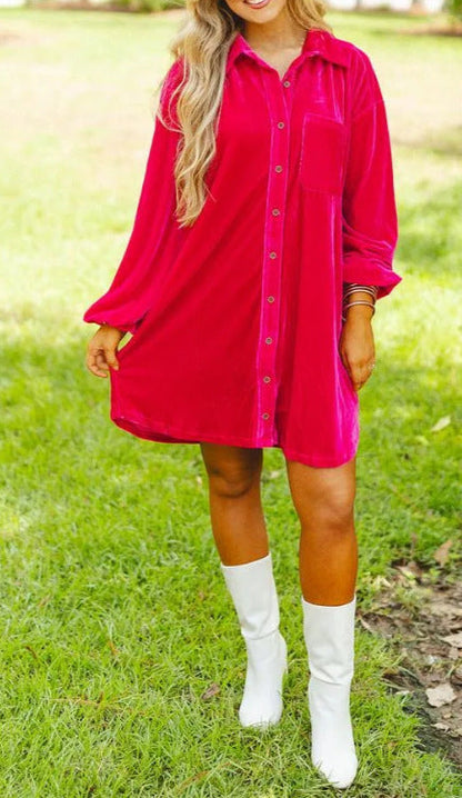 Women's Velour Dress Soft Elegance
