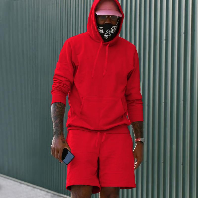 Men's Sportswear Set Sweat Hoodie Shorts Comfort