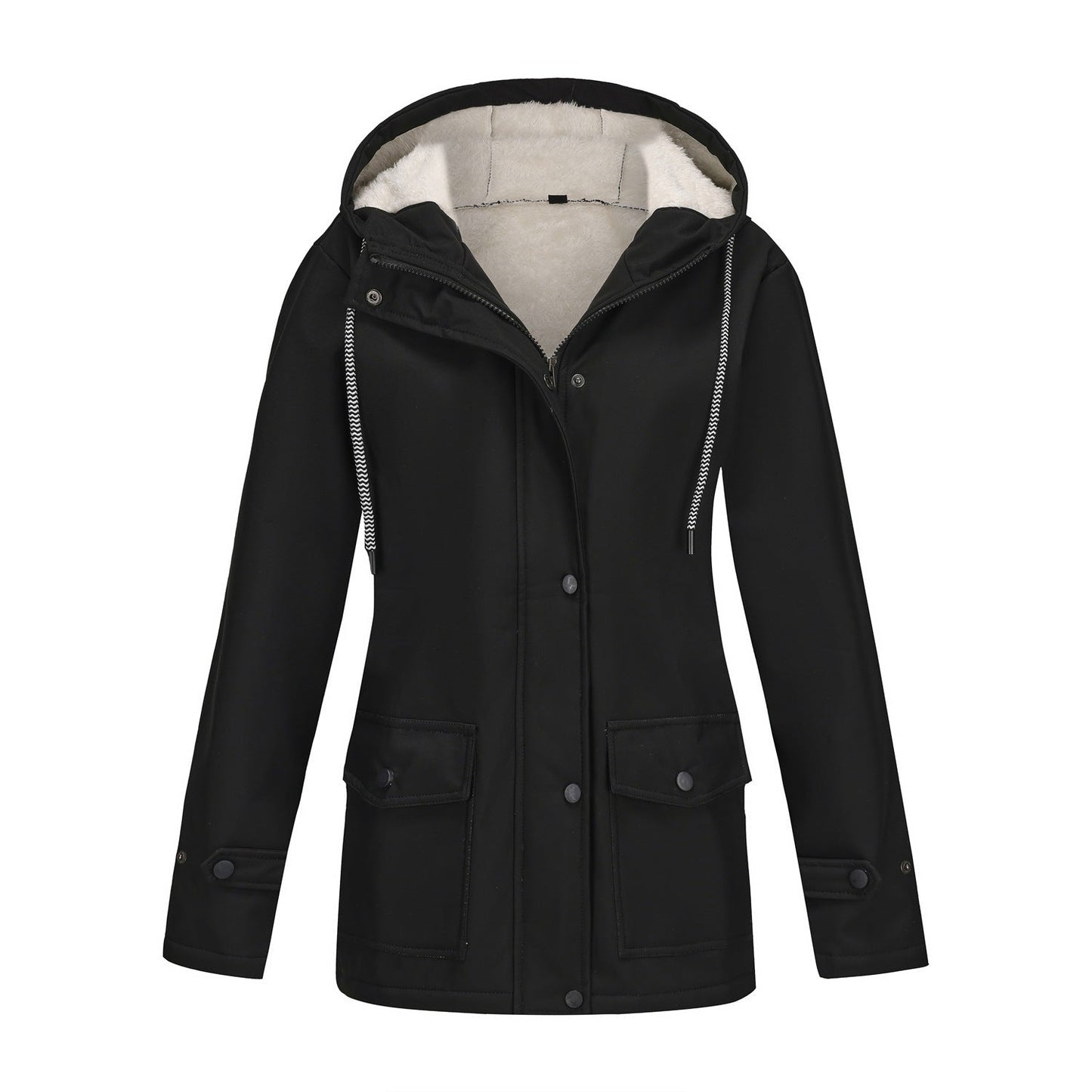 Women's Winter Jacket Warm Fleece Hooded Outdoor