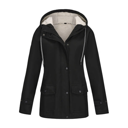 Women's Winter Jacket Warm Fleece Hooded Outdoor