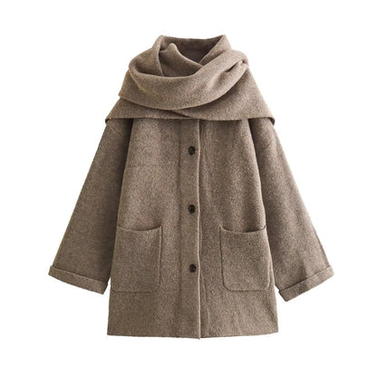Women's Winter Jacket Oversized Warm Wool Pockets