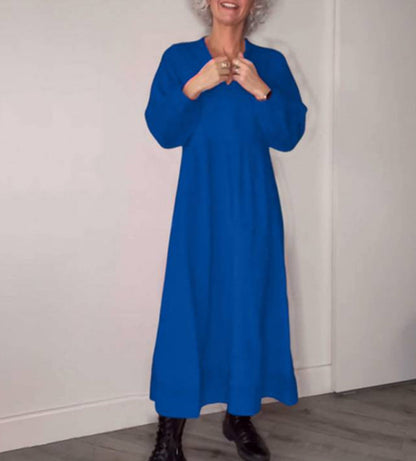 Women's Maxi Dress Elegant V-Neck Long Sleeve