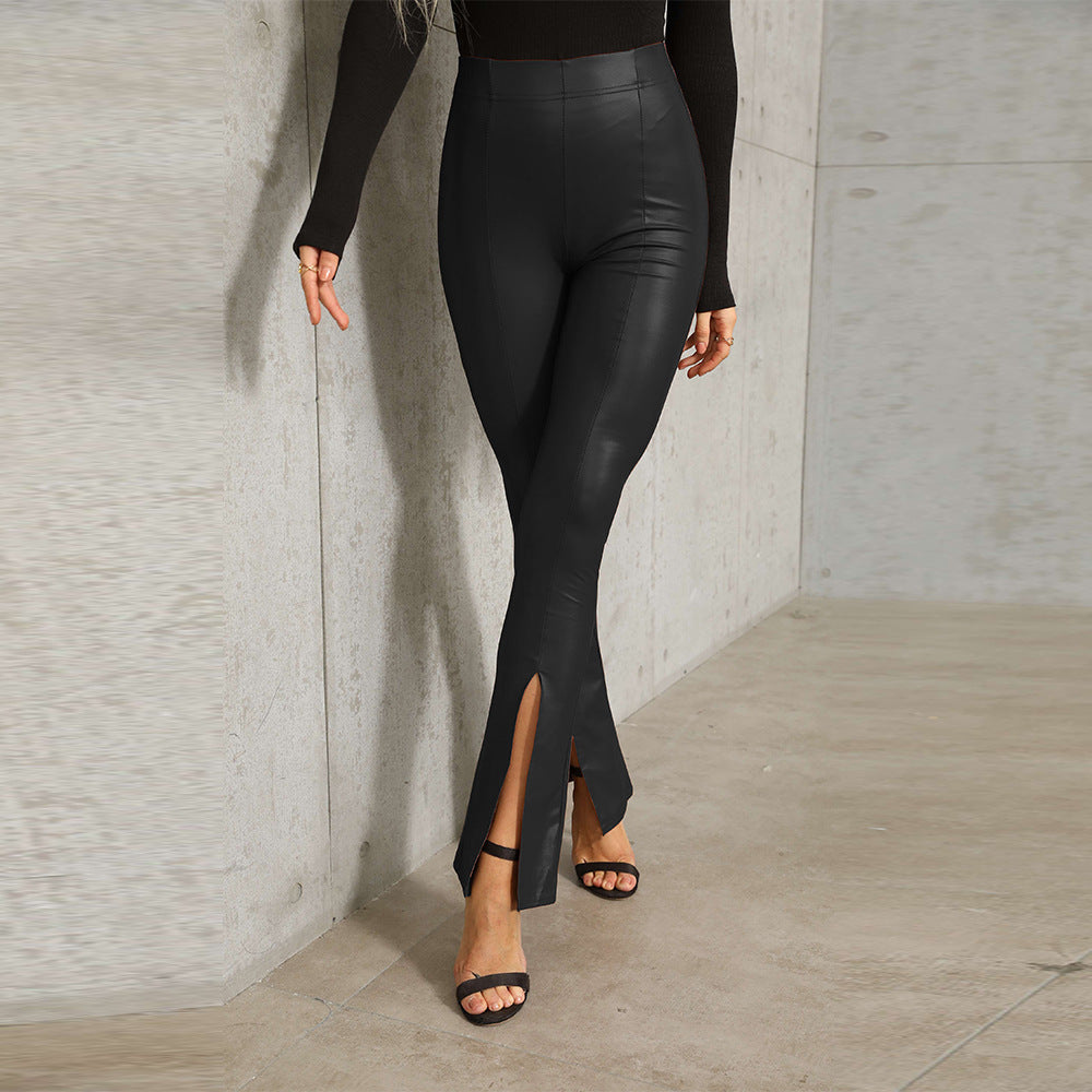 Women's Leggings High Waisted Side Slits Trendy