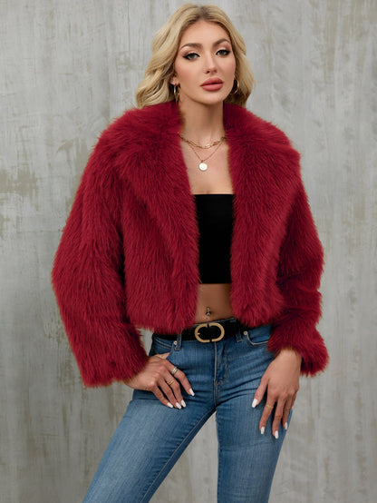 Women's Elegant Faux Fur Bolero Jacket