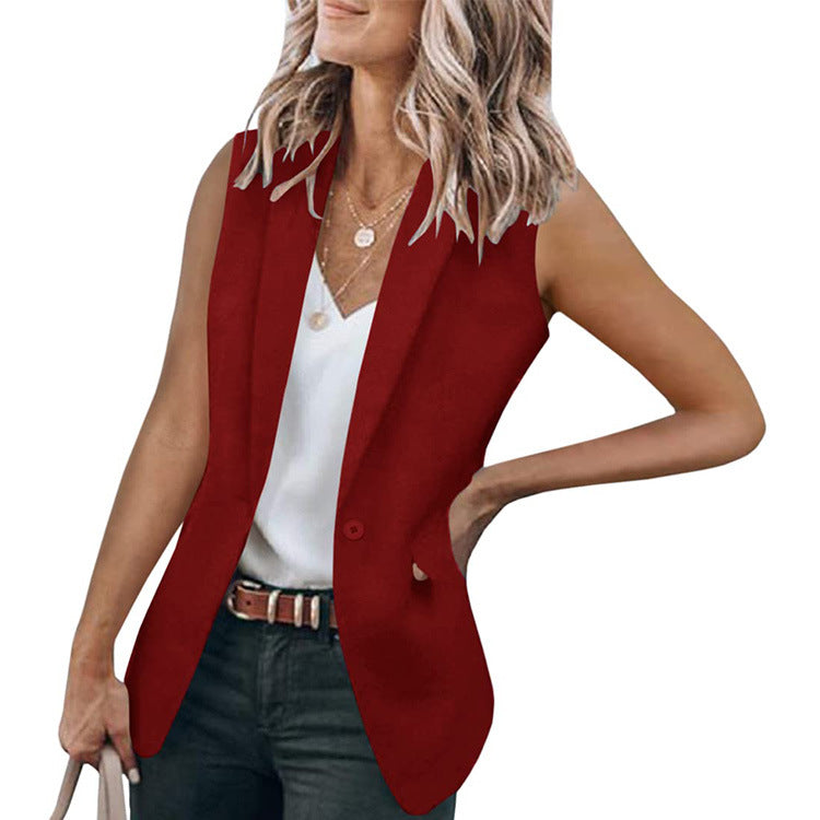 Women's Sleeveless Blazer Modern Stylish