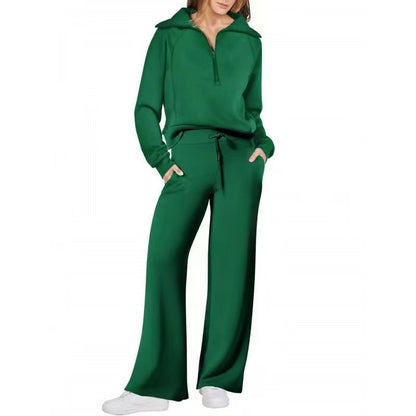Women's Sports Set with Stand-up Collar and Braces