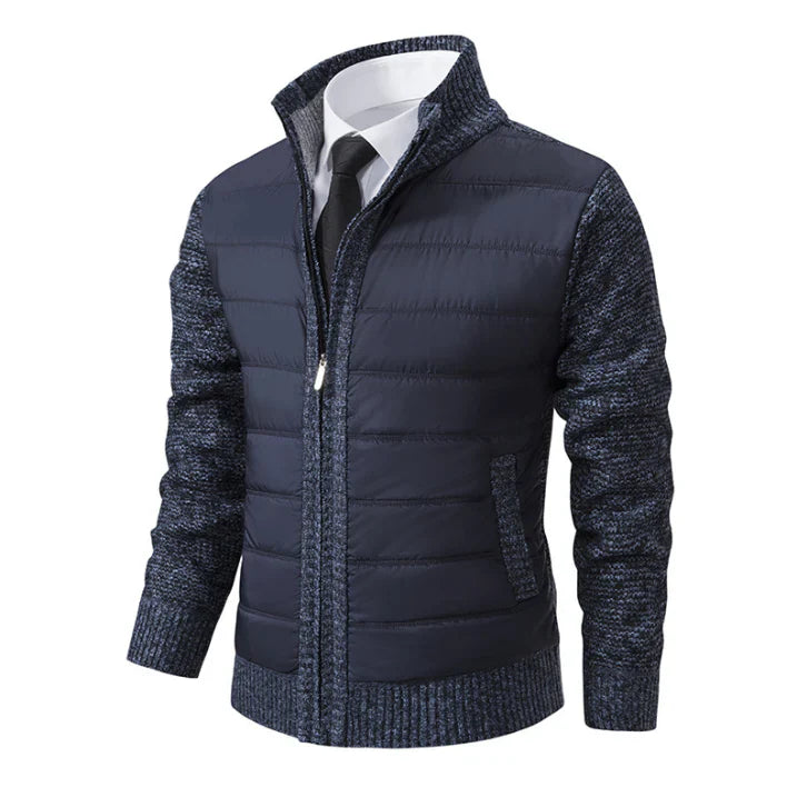 Men's Quilted Jacket Warm Insulated Long Sleeve