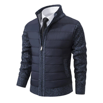 Men's Quilted Jacket Warm Insulated Long Sleeve