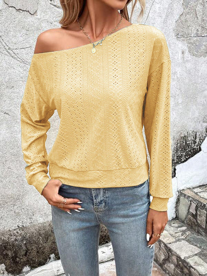 Women's Sweatshirt Casual Asymmetric Eyelet Pattern Trendy