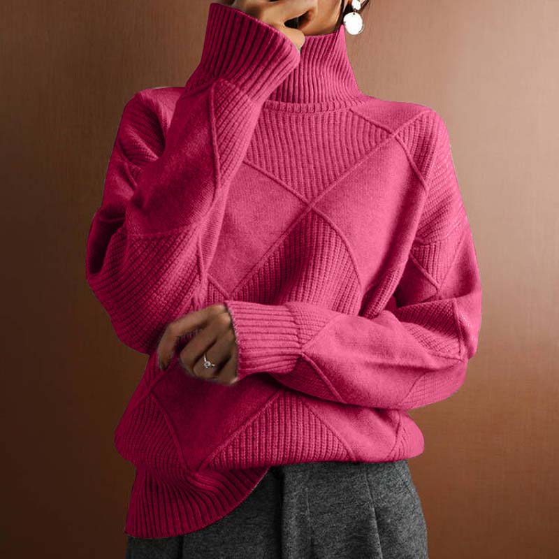 Women's Winter Sweater High Neck Warm Knit