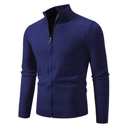 Herren Strickjacke Modern Stehkragen Funktionsverschluss