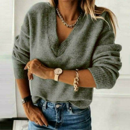 Women's Scarf Pullover V-Neck Modern