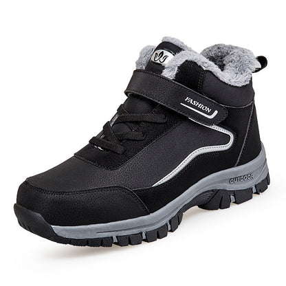 Women's Warm-Lined Hook and Loop Fastener Hiking Shoes
