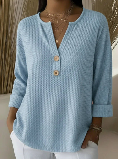 Fashionable Waffle-Look Denim Dress