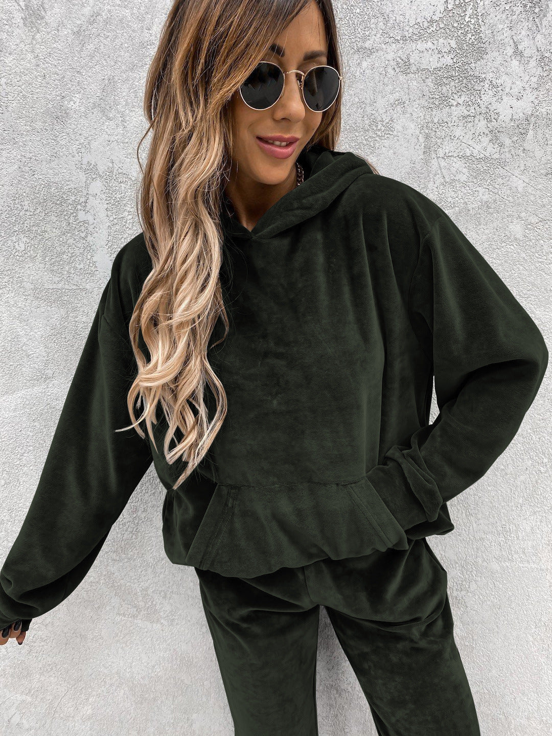 Women's Fleece Set Soft High-Neck Elastic