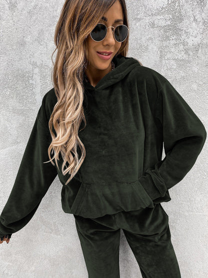 Women's Fleece Set Soft High-Neck Elastic