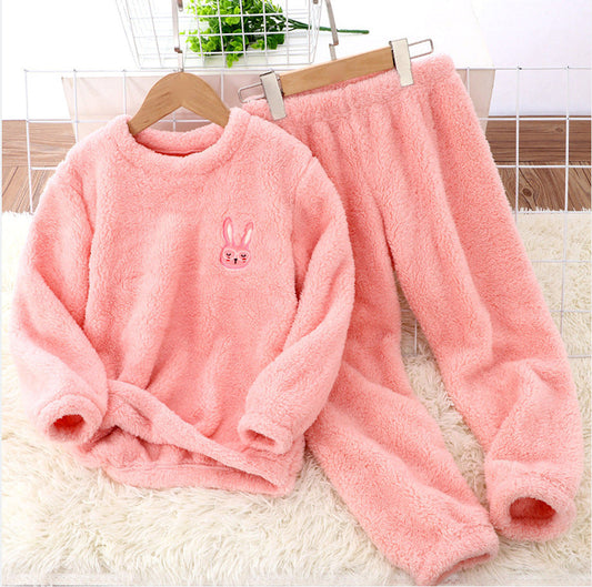 Damen Plüsch Bademantel-Set mit süßen Tiermotiven - IdealeKleiden