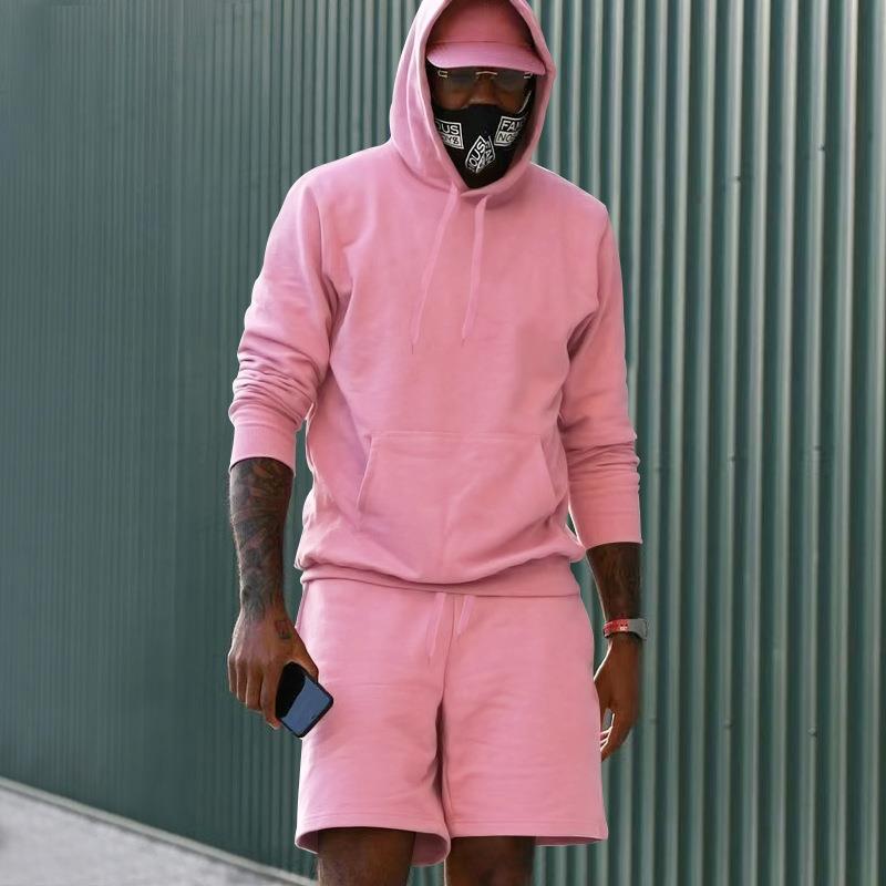 Men's Sportswear Set Sweat Hoodie Shorts Comfort