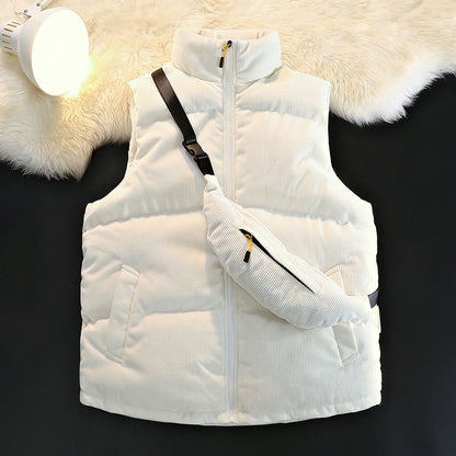 Women's Quilted Vest Fleece Lined Warm Pocket Jacket