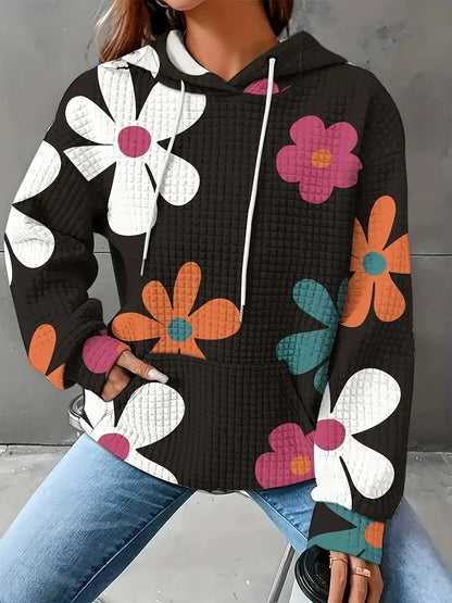 Women's Floral Hoodie for Leisure