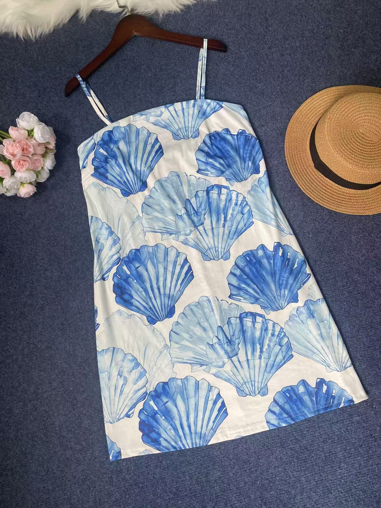 Women's Summer Dress Fish Pattern Elegant Beach Dress