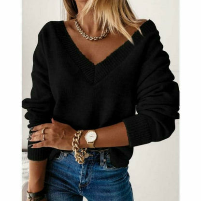 Women's Scarf Pullover V-Neck Modern