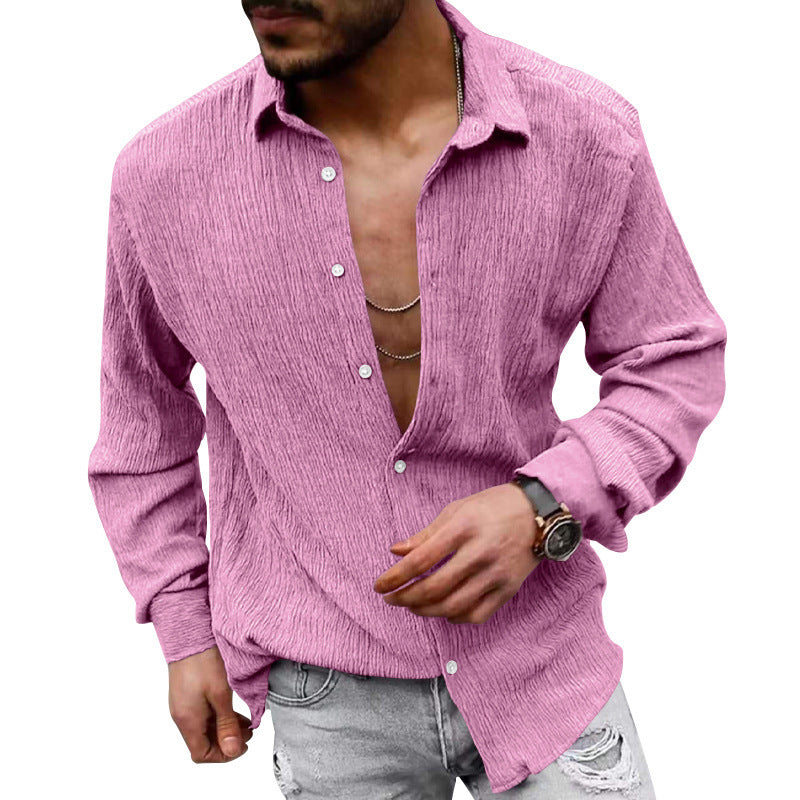Men's Long-Sleeve Shirt Modern Textured Look
