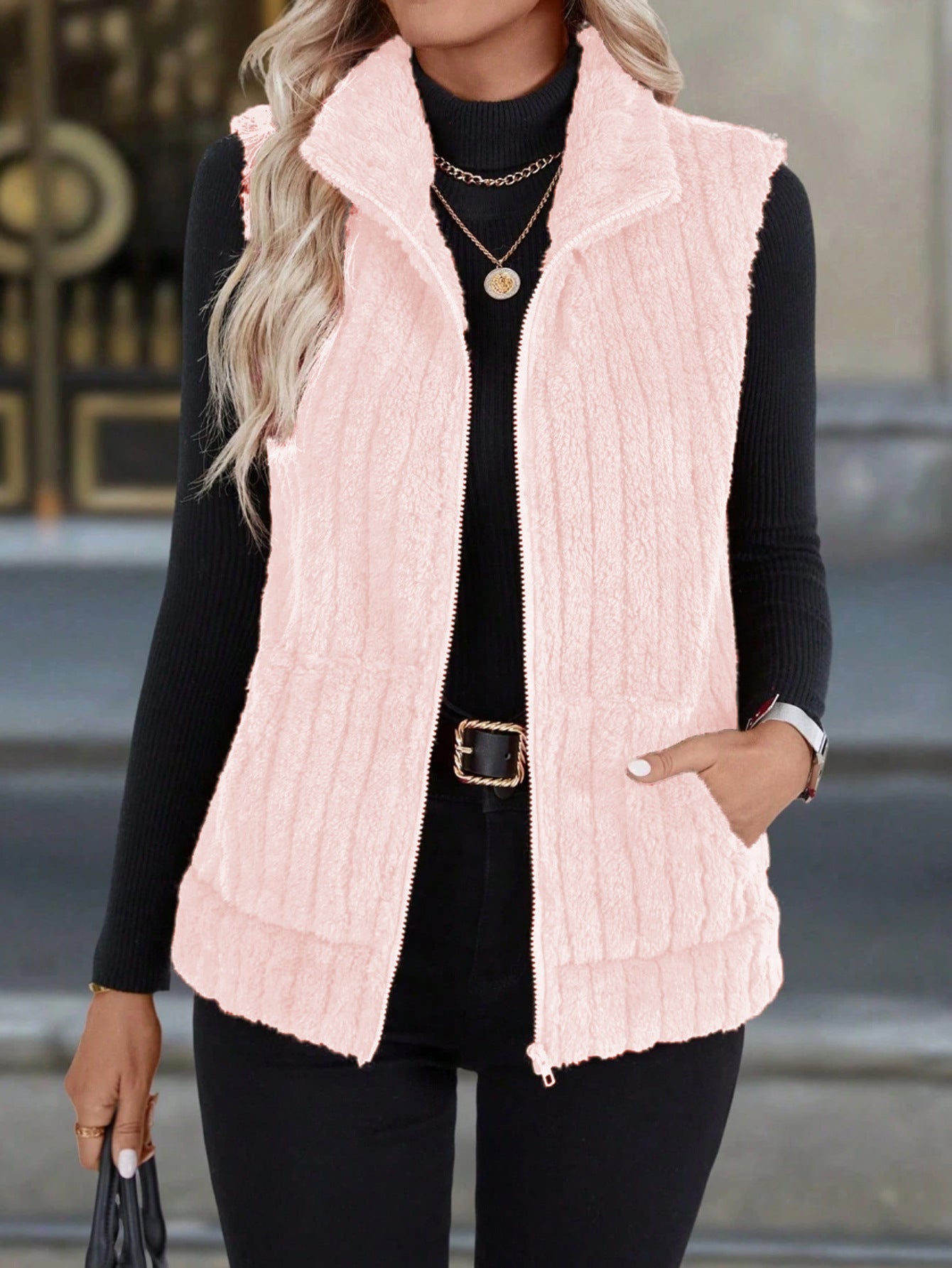 Women's Cuddly Vest Hood Soft & Comfortable