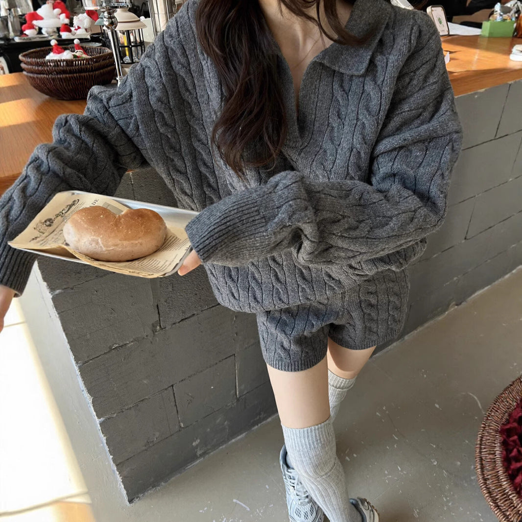 Classic Wool Dress Oversized Curl Pattern