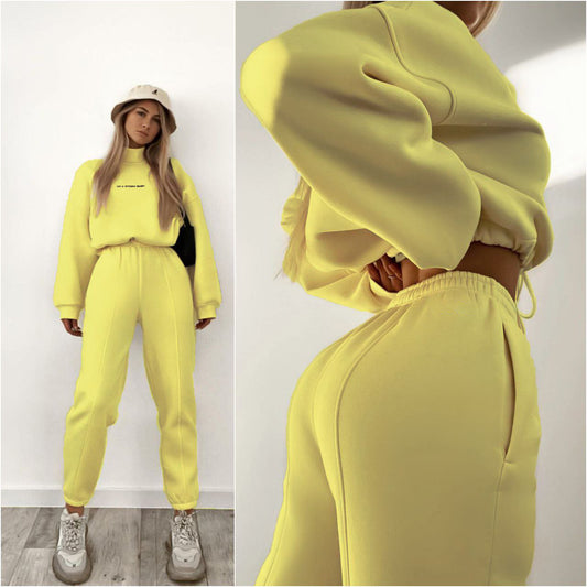 Damen Sportanzug JoggingSet Bequem Oversized - IdealeKleiden