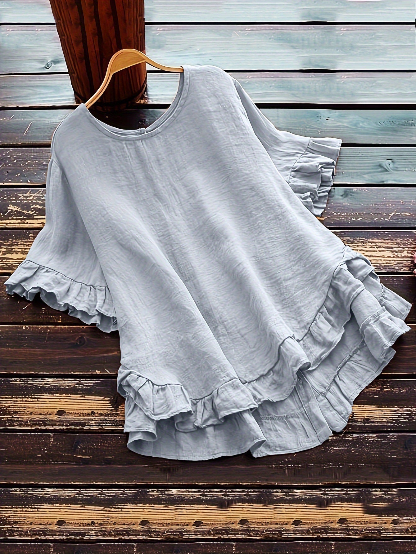 Women's Top Casual Ruffle Detail Loose Fit