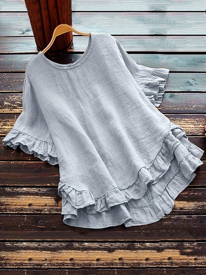 Women's Top Casual Ruffle Detail Loose Fit
