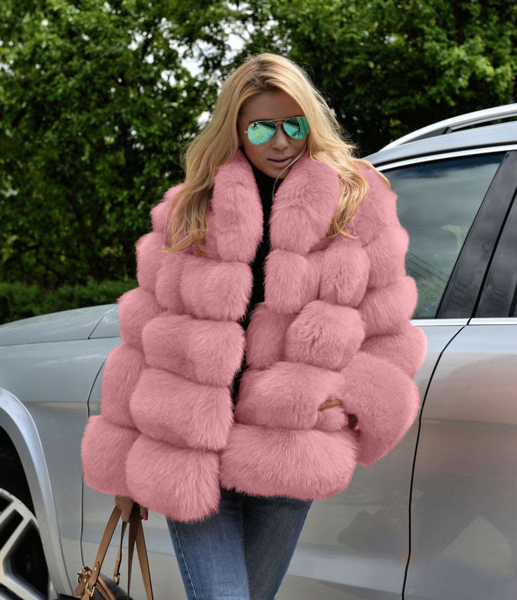 Damen Kunstpelz Jackett Trendy Wintermode