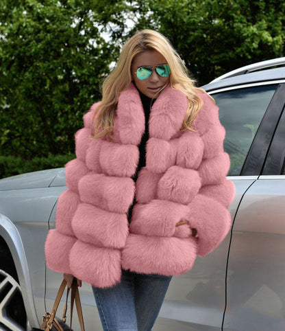 Damen Kunstpelz Jackett Trendy Wintermode