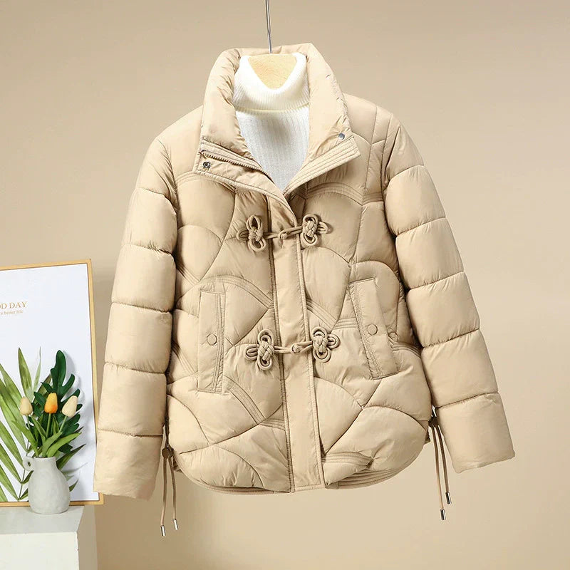 Short Geometric Adjustable Puffer Jacket