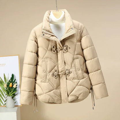 Short Geometric Adjustable Puffer Jacket
