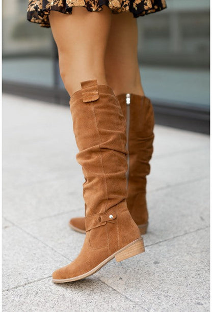 Slim Boots Women Suede Narrow