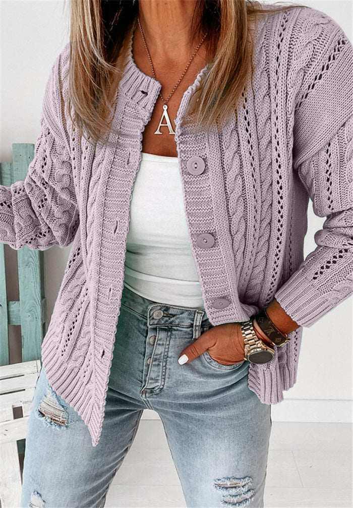 Soft knit top Loose fit Cable knit pattern