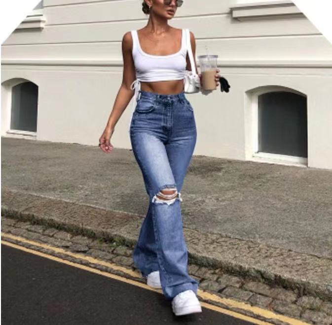 Women's Trendy Ripped Flare Jeans