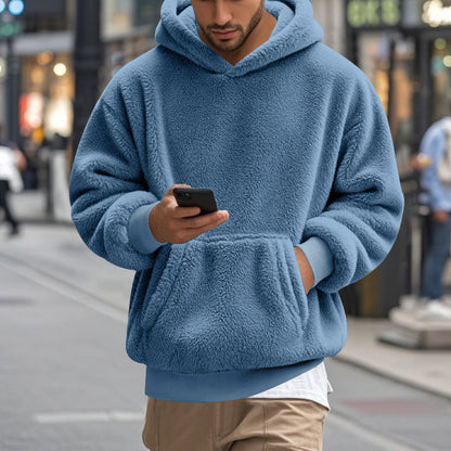 Men's Large Fleece Hoodie Comfortable Modern Kangaroo Pocket