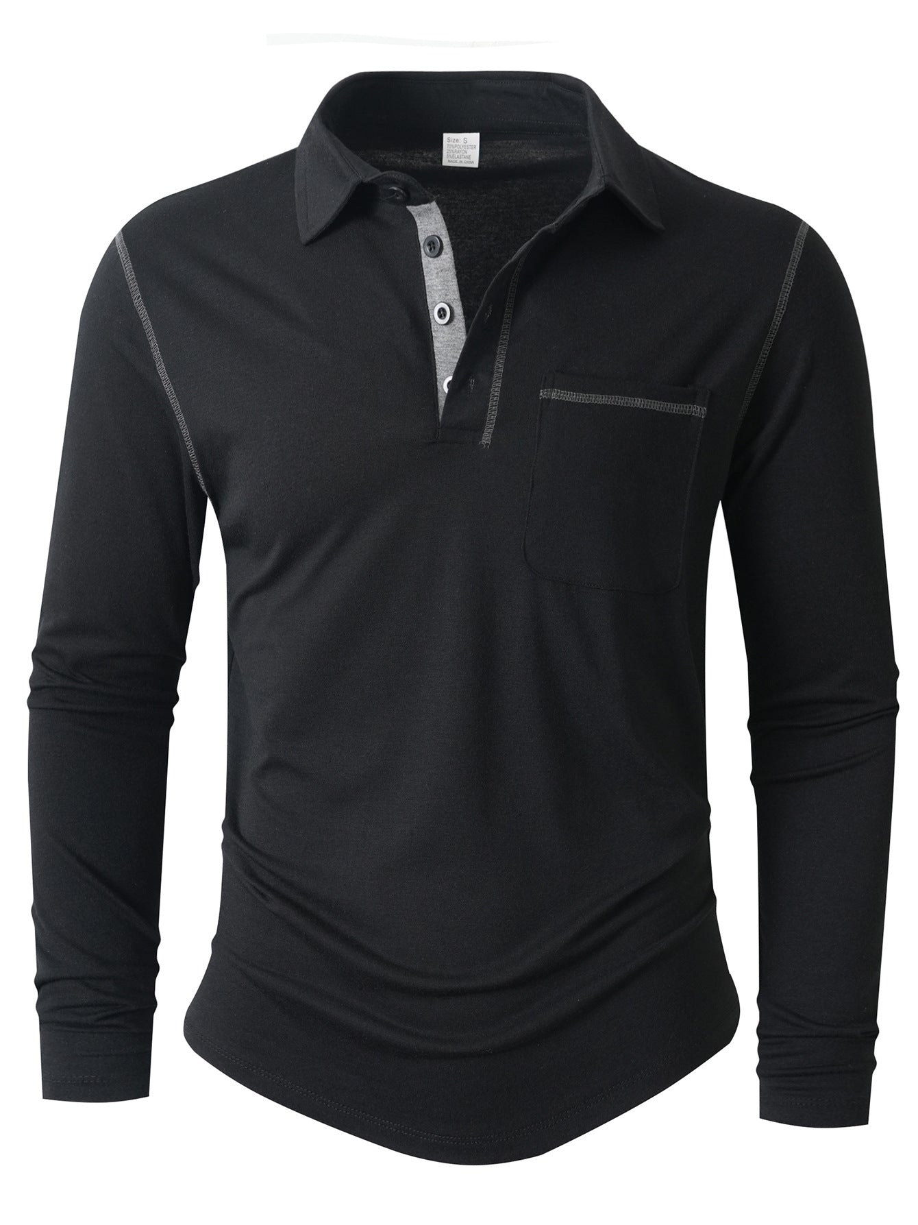 Men's Long-Sleeve Polo Shirt Elegant Sporty